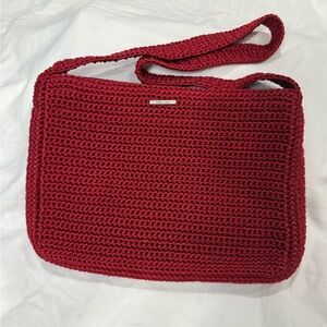 The Sak Red Crochet Shoulder Bag NWOT